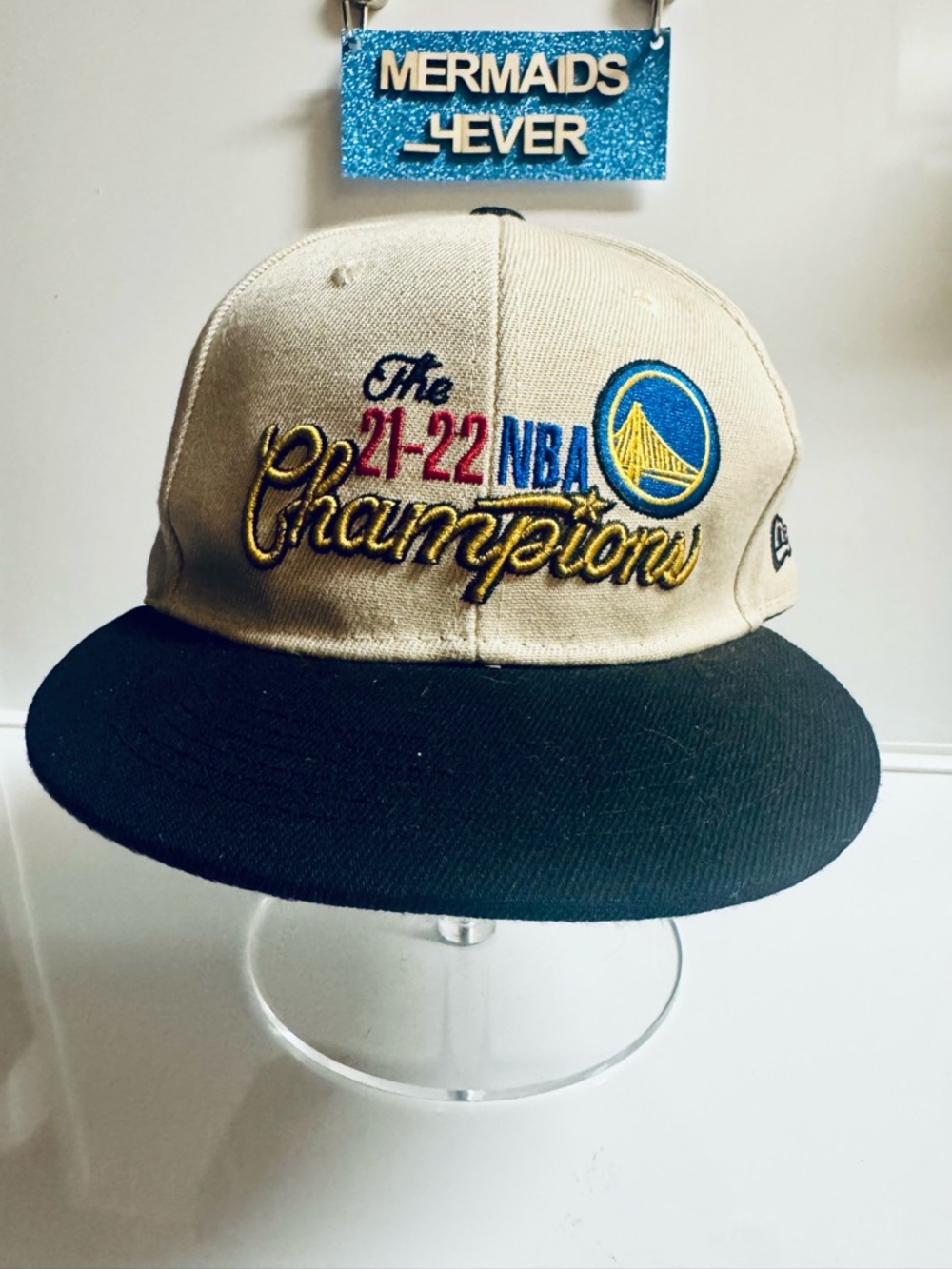 NBA 21-22 Champions Golden State Snapback Hat - Khaki and Black One Size Cap